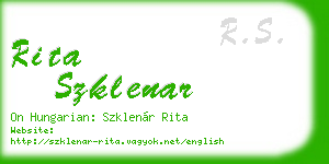 rita szklenar business card
