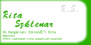 rita szklenar business card